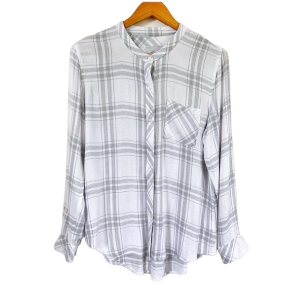 Rails Allison Silver Plaid Shirt‎ Size Large - Picture 2 of 16